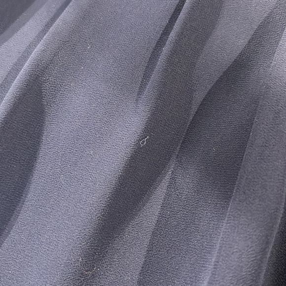 A/X Armani Exchange Dark Blue Chiffon Pleated Tie-Waist Dress - Picture 9 of 11